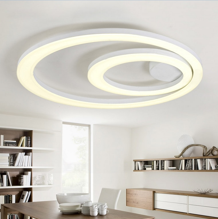 Led Kitchen Ceiling Light Fixtures
 White Acrylic LED Ceiling Light Fixture Flush Mount Lamp