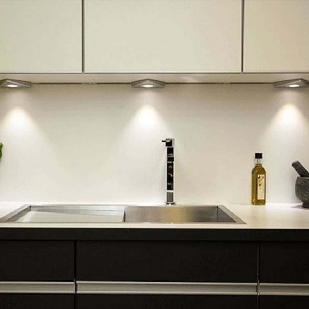 Led Lighting Under Cabinet Kitchen
 Contemporary Kitchen Designed With Undermount Sink And LED