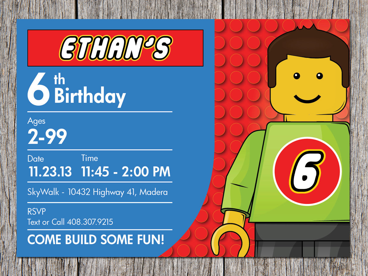 Lego Birthday Party Invitations
 Free Printable Lego Birthday Invitations