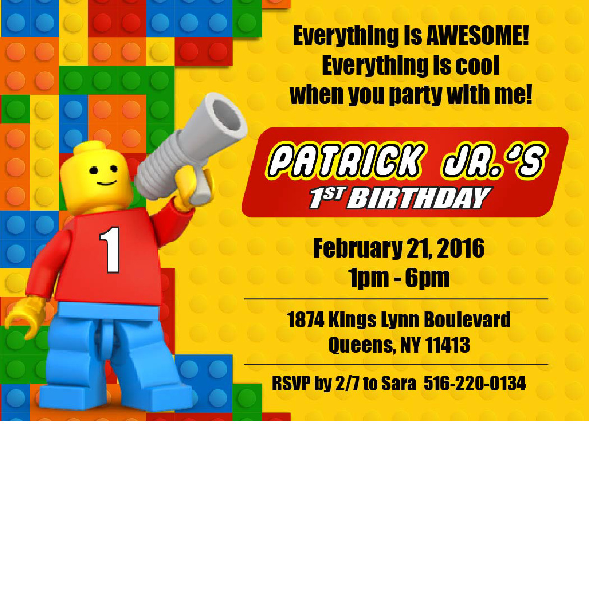 Lego Birthday Party Invitations
 Lego Birthday Invitations – Blackline