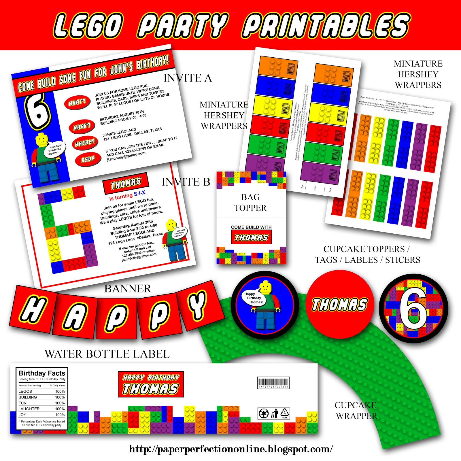 Lego Birthday Party Invitations
 Paper Perfection LEGO PARTY INVITATION AND PARTY PRINTABLES