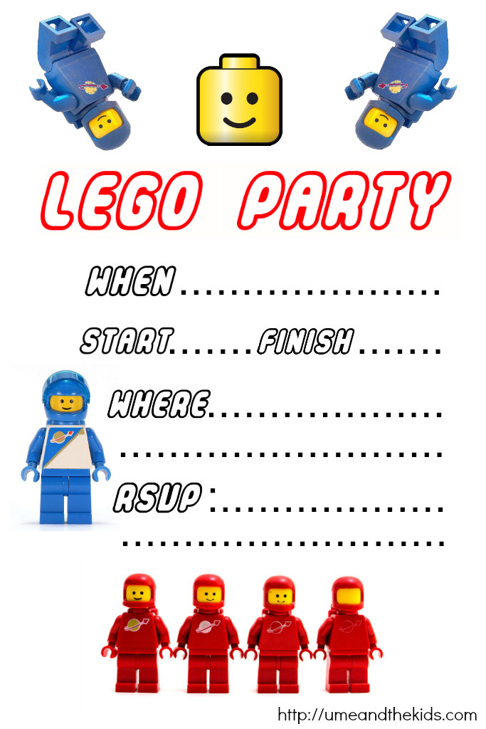 Lego Birthday Party Invitations
 Free Printable LEGO Birthday Party Invitations U me and
