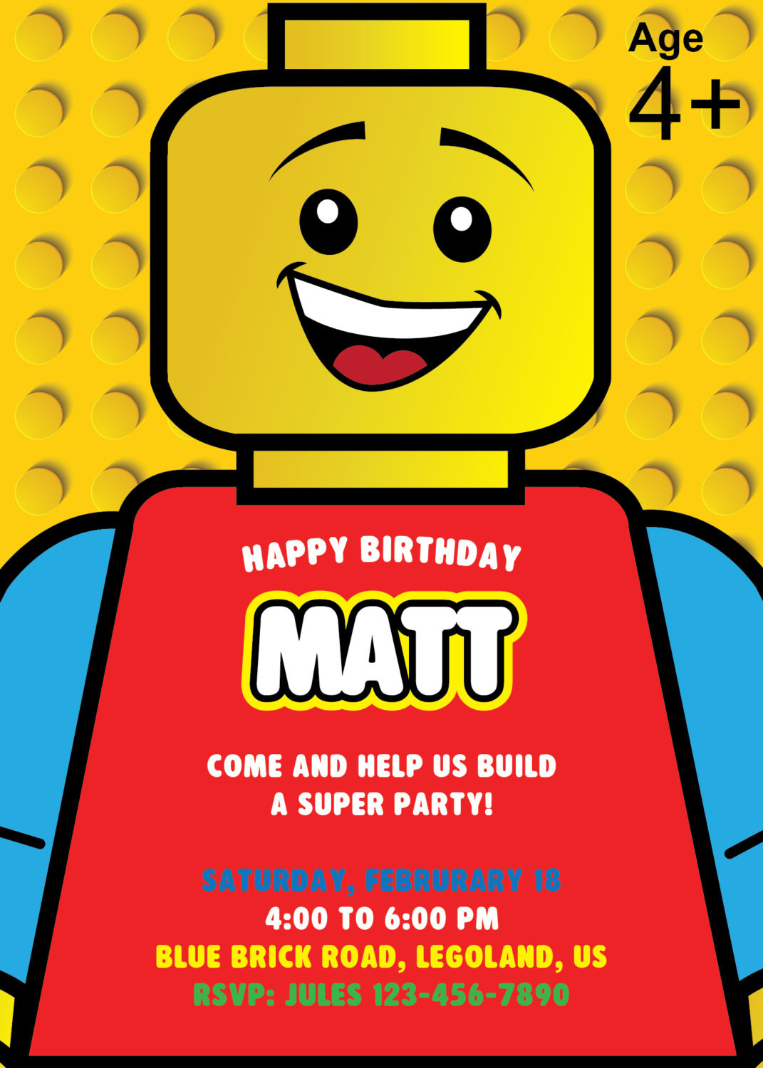Lego Birthday Party Invitations
 Lego Invitation Lego Birthday Party Invite by