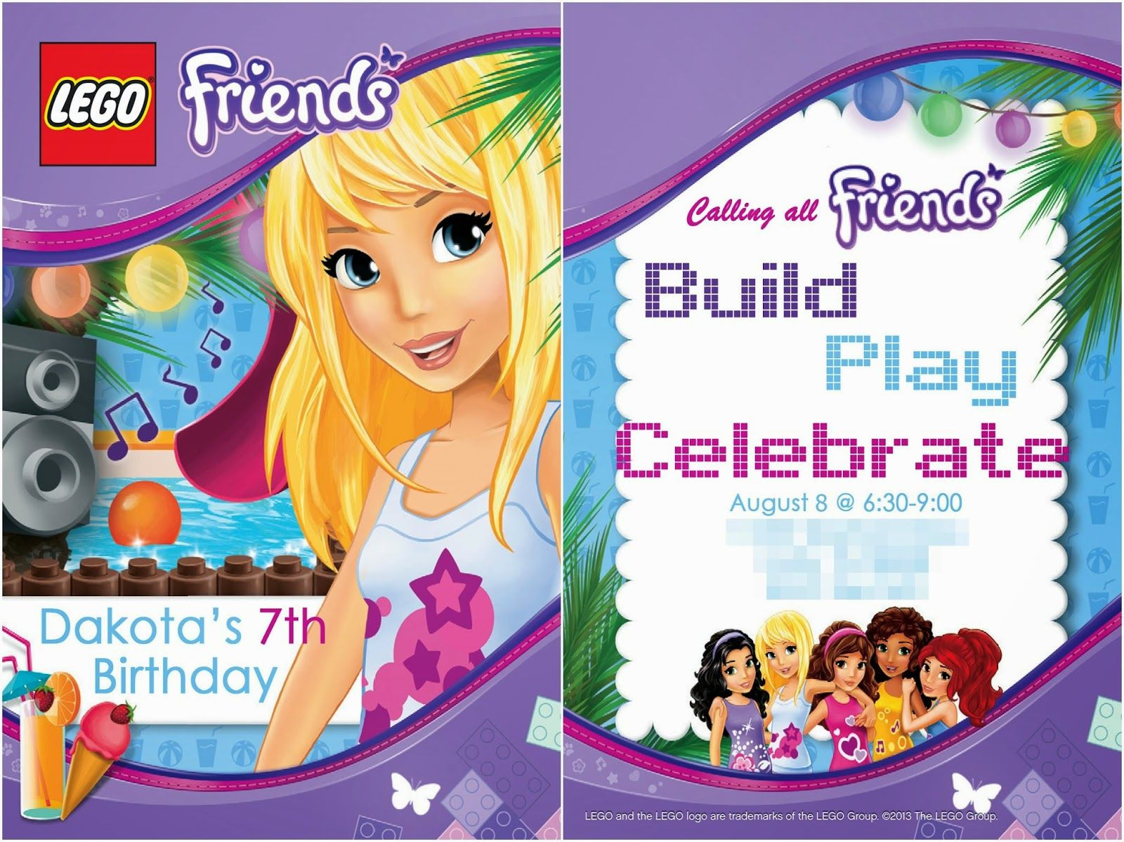 Lego Friends Birthday Invitations
 Celebrate Dakota Turns 7 And Starts 2nd Grade