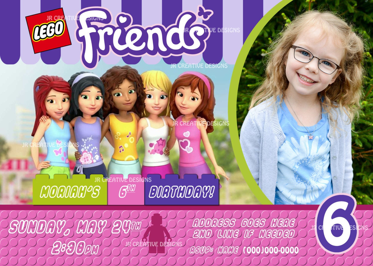 Lego Friends Birthday Invitations
 Lego Friends invitation Lego Friends invite by