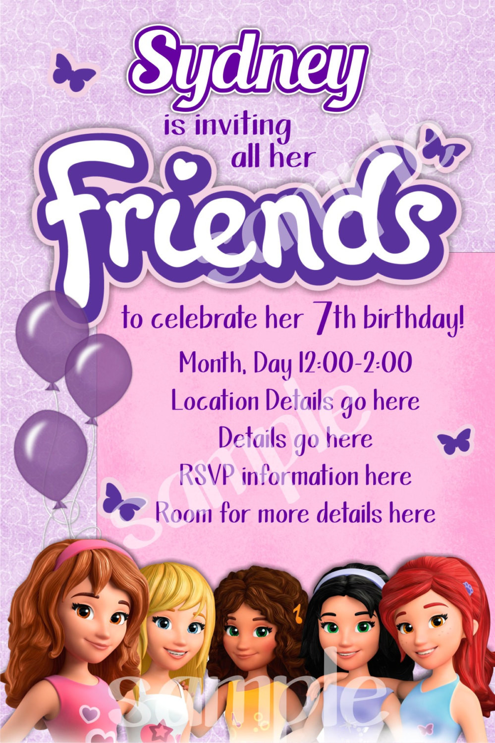 Lego Friends Birthday Invitations
 Lego Friends Birthday Invitation