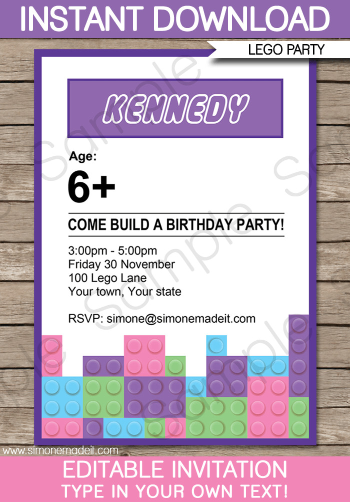 Lego Friends Birthday Invitations
 Lego Friends Party Invitations Birthday Party