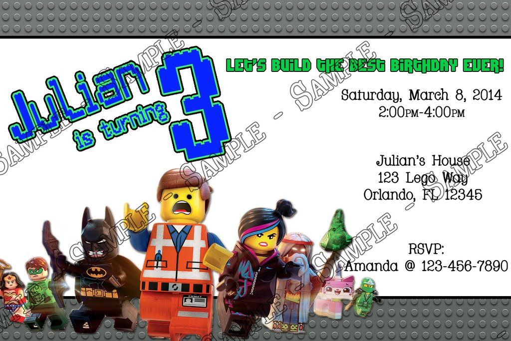 Lego Movie Birthday Invitations
 Novel Concept Designs Lego Movie Birthday Party Invitation