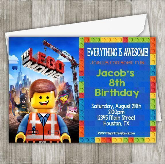 Lego Movie Birthday Invitations
 Lego Movie Birthday Invitation