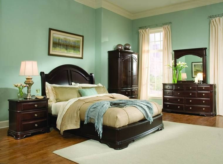 Light Colored Bedroom Sets
 light green bedroom ideas with dark wood furniture