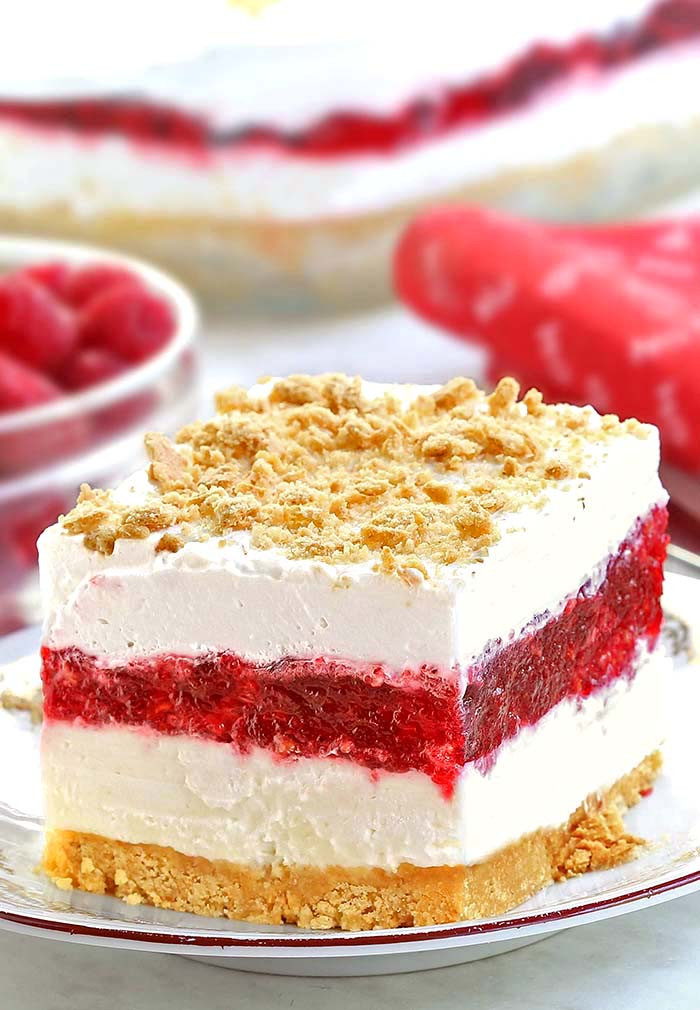 Light Desserts For Summer
 No Bake Raspberry Jello Lasagna Sugar Apron