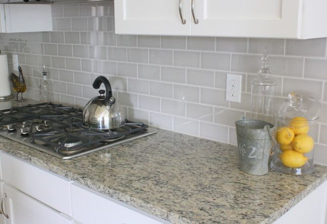 Light Gray Subway Tile Kitchen
 Grey kitchen splashbacks Tiles or glass Home Garden