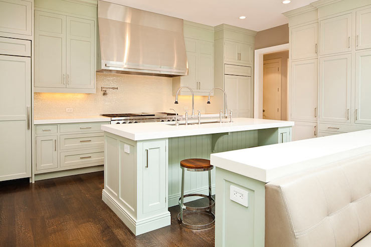 Light Green Kitchen
 Light Green Cabinets Transitional kitchen Highgate