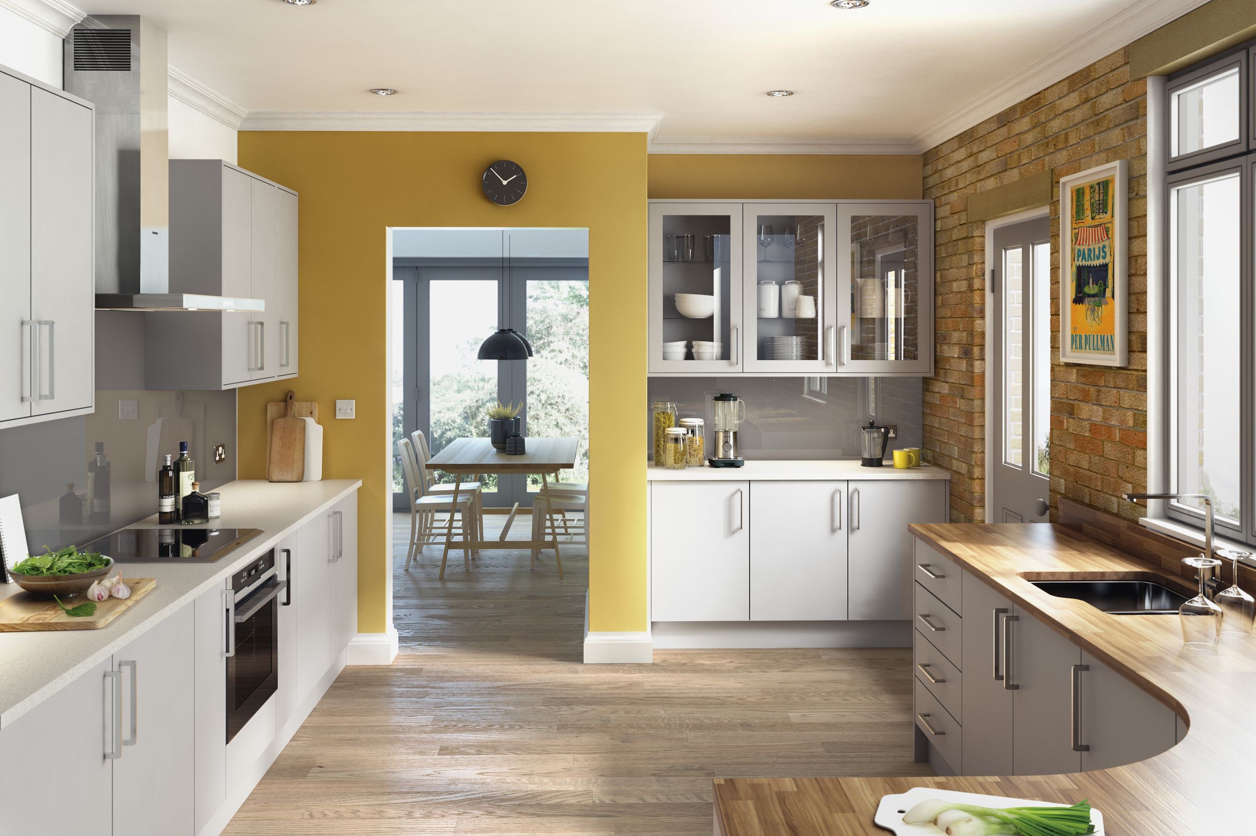 Light Grey Kitchen
 Premier Matt Light Grey Kitchen Interior Designs North East