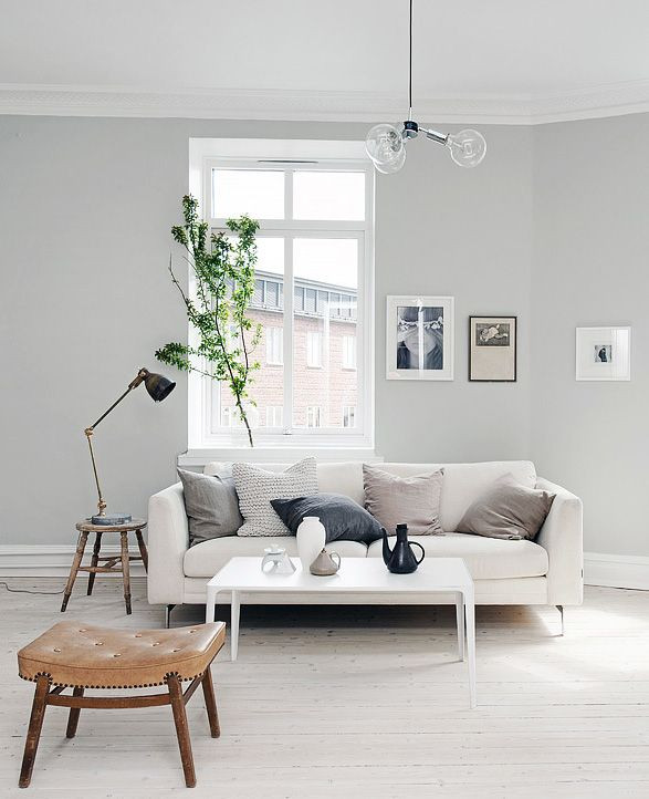 Light Grey Walls Living Room
 Light grey home with a mix of old and new COCO LAPINE