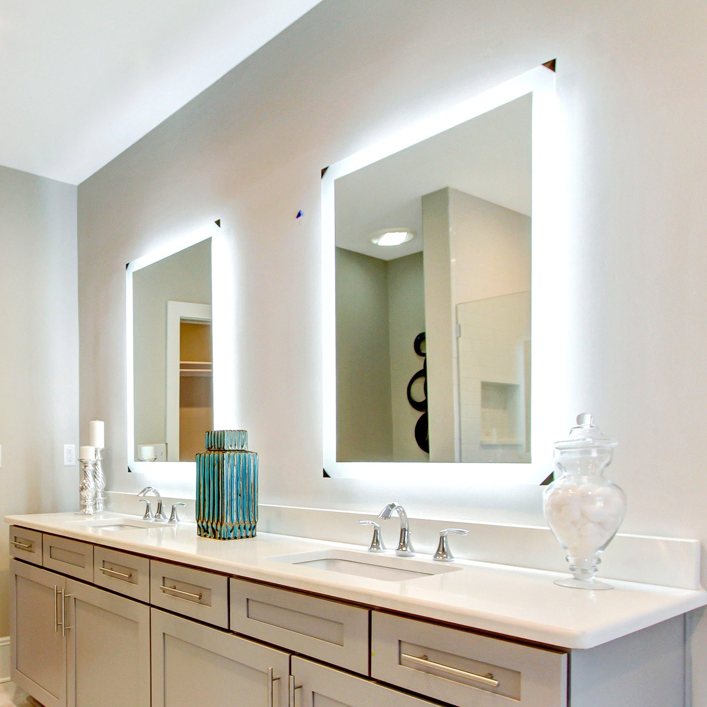Lighted Bathroom Mirrors
 Side Lighted LED Bathroom Vanity Mirror 36" x 36