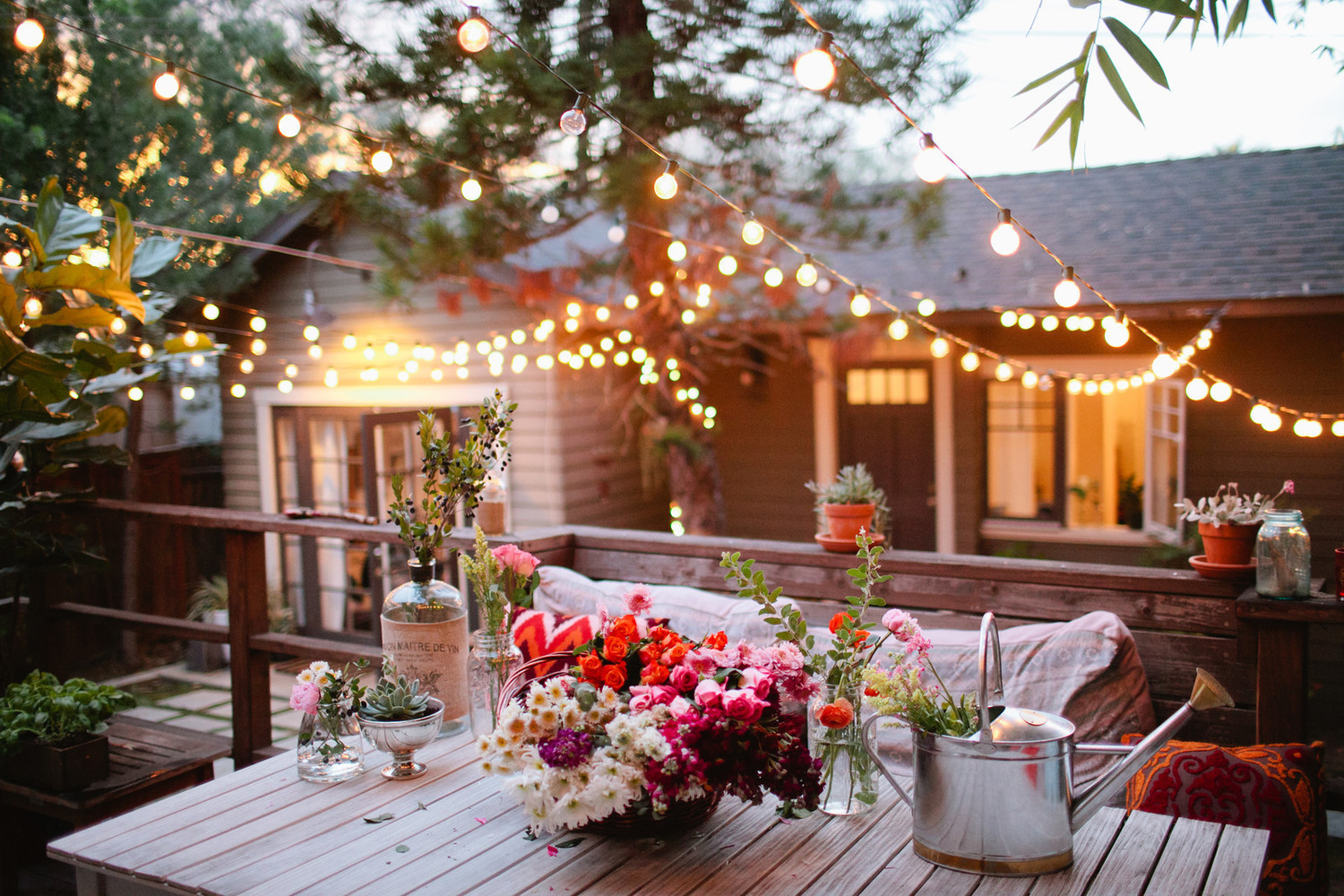 Lighting Ideas For Backyard Party
 A New Pergola on the Deck from Thrifty Decor Chick