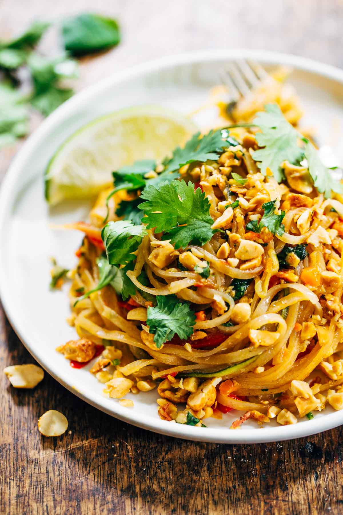 Lins Pad Thai
 Rainbow Ve arian Pad Thai with Peanuts and Basil Recipe