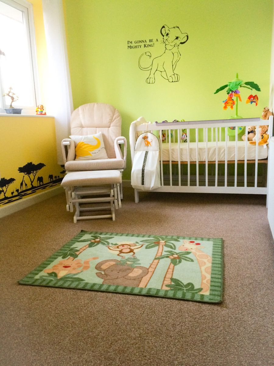 Lion King Baby Room Decor
 Safari Lion King themed nursery Via