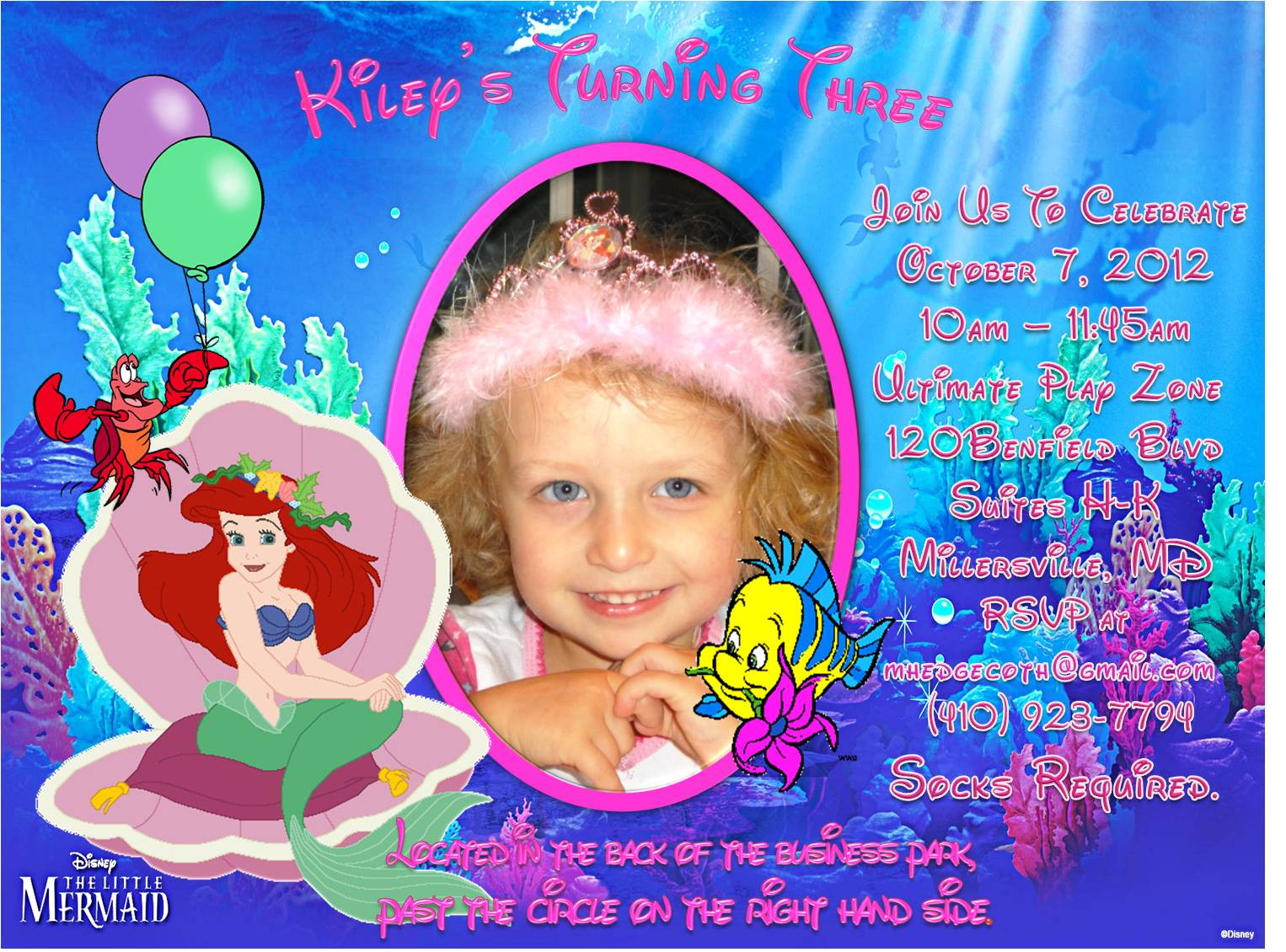 Little Mermaid Birthday Invitations
 The Little Mermaid Birthday Invitations