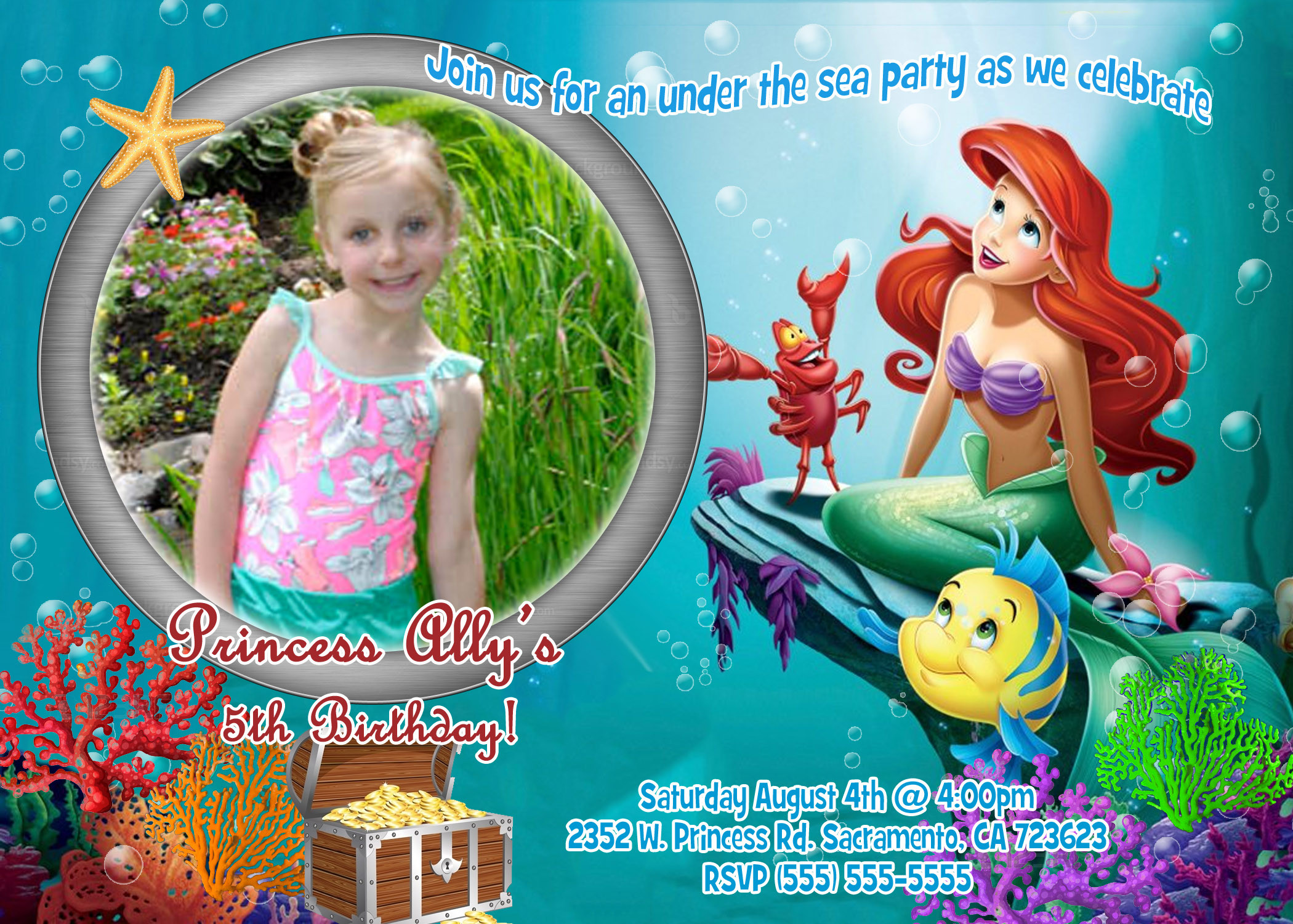 Little Mermaid Birthday Invitations
 Little Mermaid Birthday Invitations