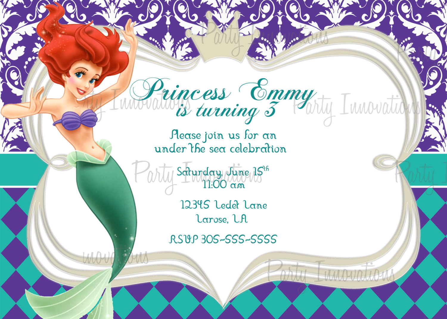 Little Mermaid Party Invitation Ideas
 The Little Mermaid Birthday Invitations