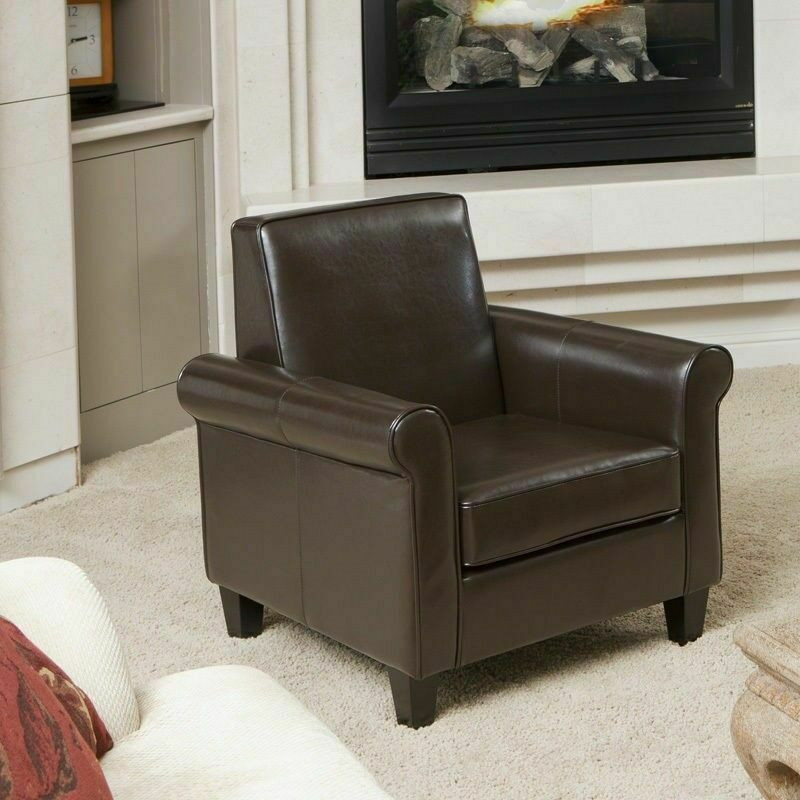 Living Room Club Chairs
 Living Room Furniture Chocolate Brown Leather Club Chair