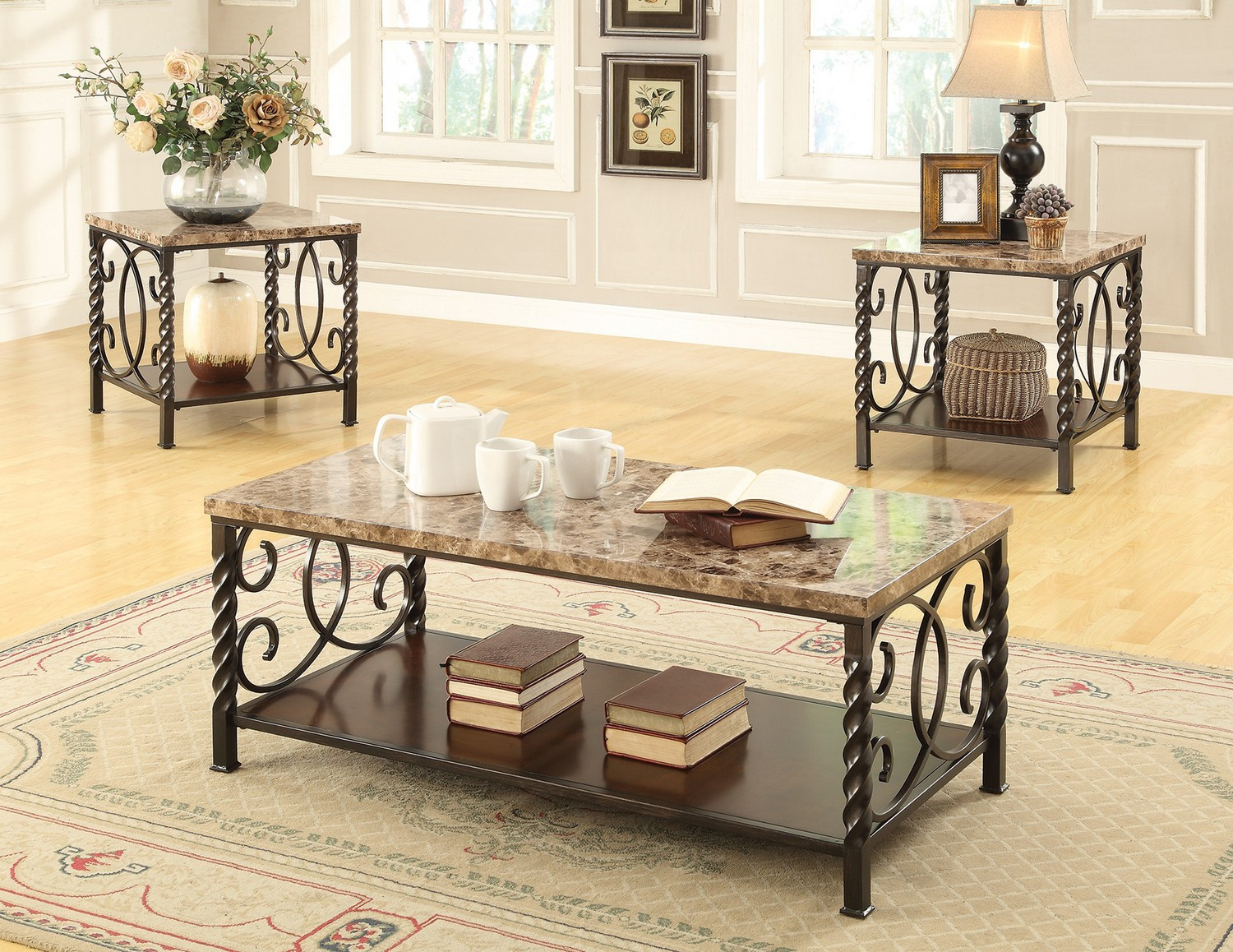 Living Room Coffee Table Sets
 Coaster 3 Pc Coffee Cocktail Table Set Dark Brown
