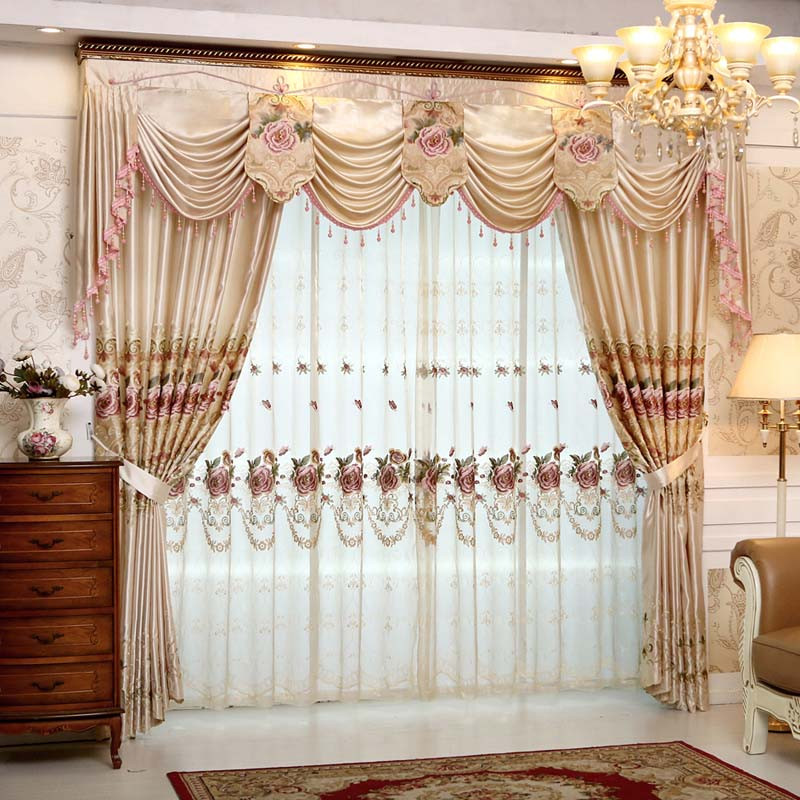 Living Room Curtains With Valance
 Set Luxury Curtains For living Room With Valance