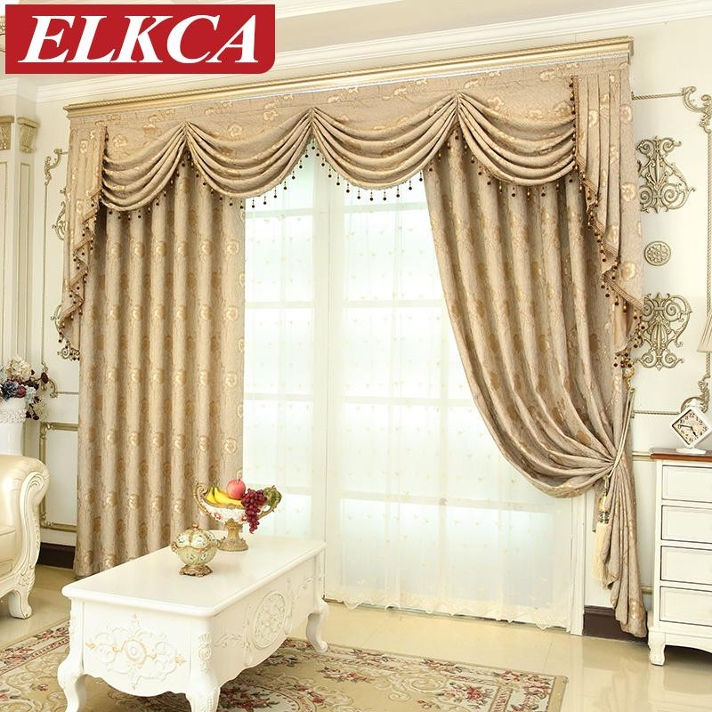 Living Room Curtains With Valance
 2019 European Luxury Window Curtains For Living Room