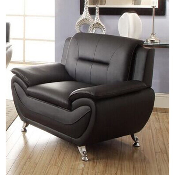 Living Room Furniture Chairs
 Shop Alice Black Faux Leather Modern Living Room Chair