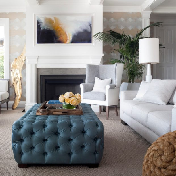 Living Room Ottoman Coffee Table
 20 Gorgeous Living Room Design Ideas with Tufted Ottoman