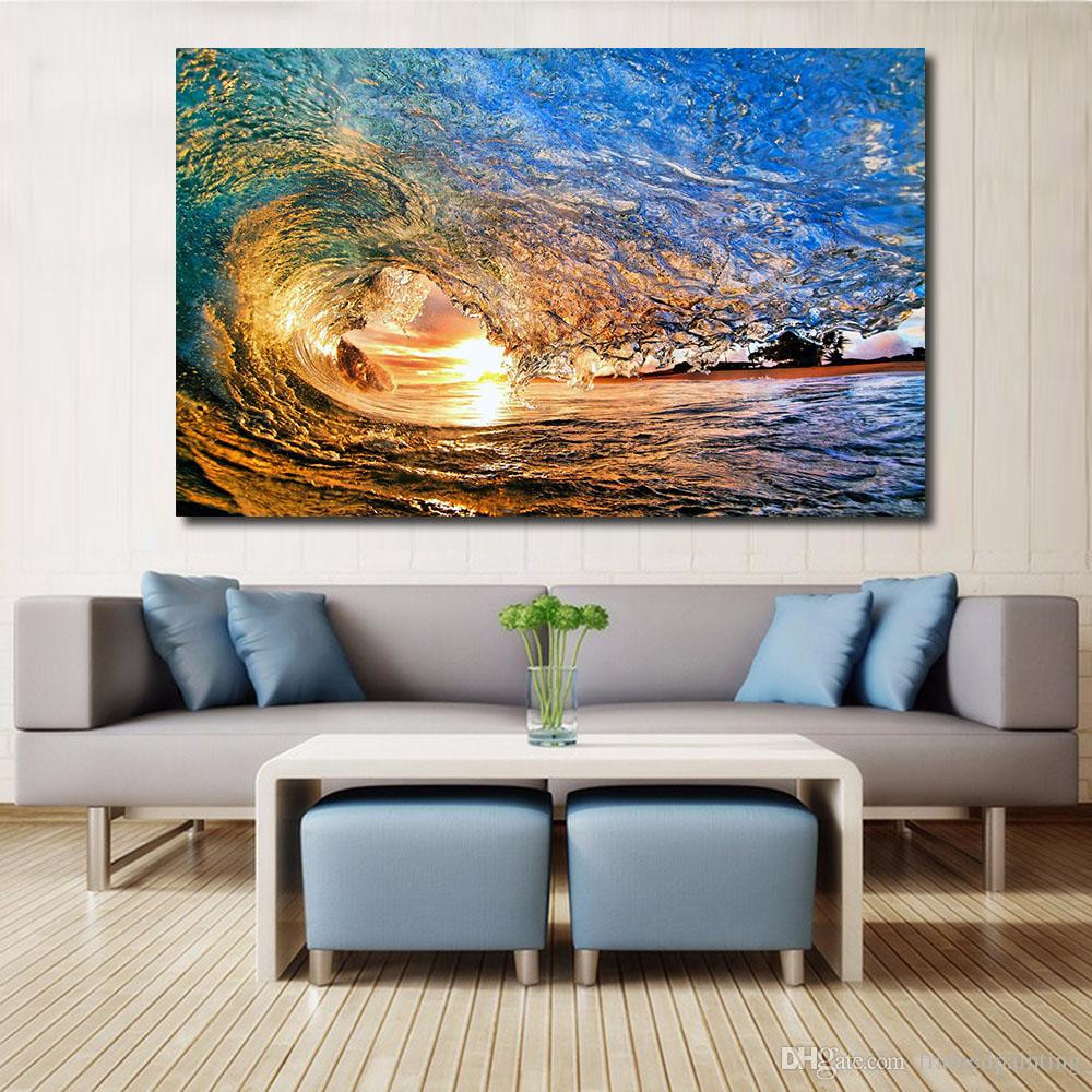 Living Room Wall Painting
 2019 Oil Painting Wall Painting Beach Waves Picture