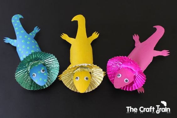 Lizard Craft For Preschool
 Cardboard tube Frilled Neck Lizard Pinterest