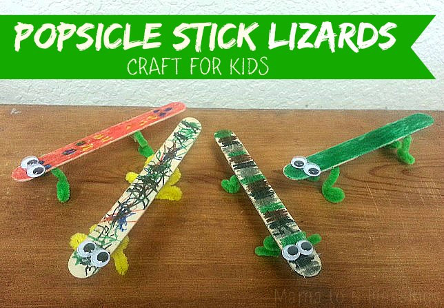 Lizard Craft For Preschool
 Popsicle Stick Lizards Kids Craft Learn & Link With Linky