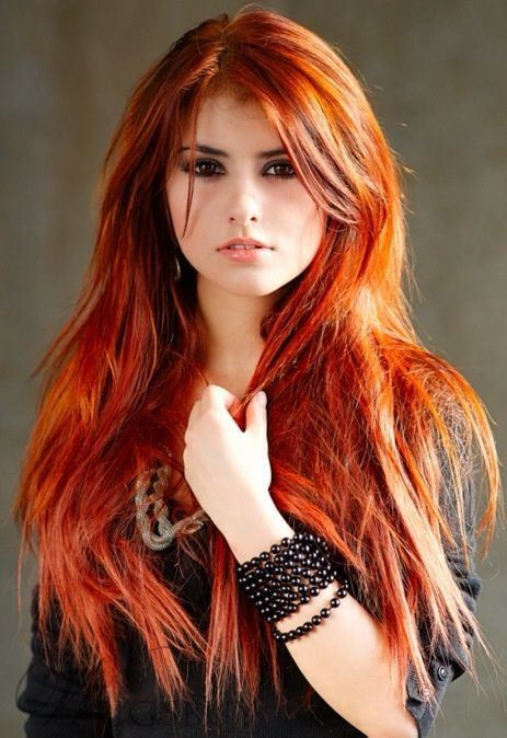 Long Red Hairstyles
 Beautiful Red Long Natural Straight Lace Front Wig With
