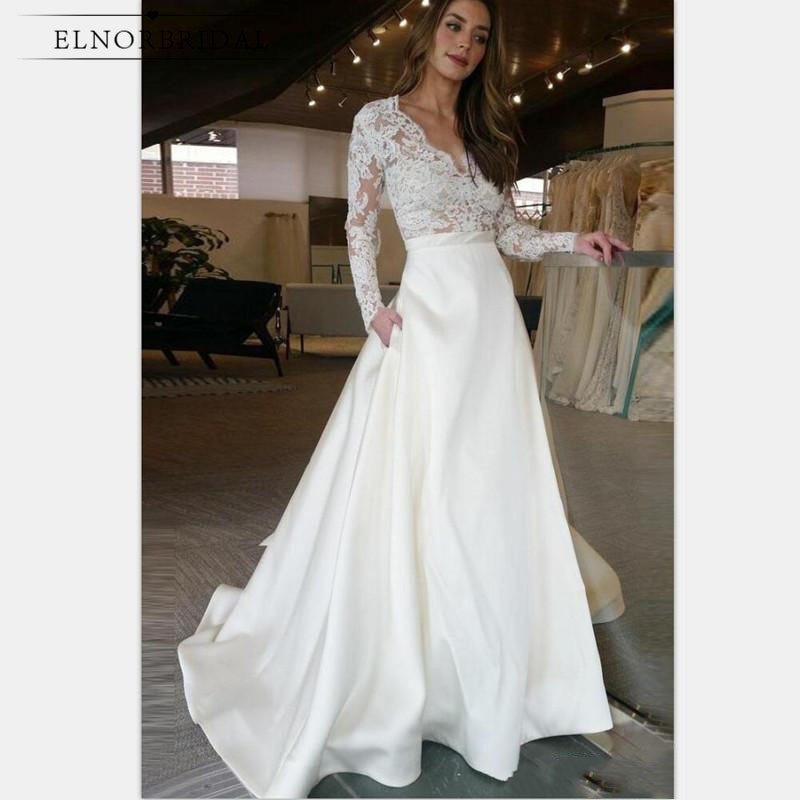 Long Sleeve Wedding Gowns
 Elegant Long Sleeves Wedding Dresses 2019 Vestidos De