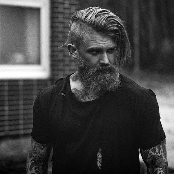 Long Undercut Hairstyle Men
 Undercut With Beard Haircut For Men 40 Manly Hairstyles