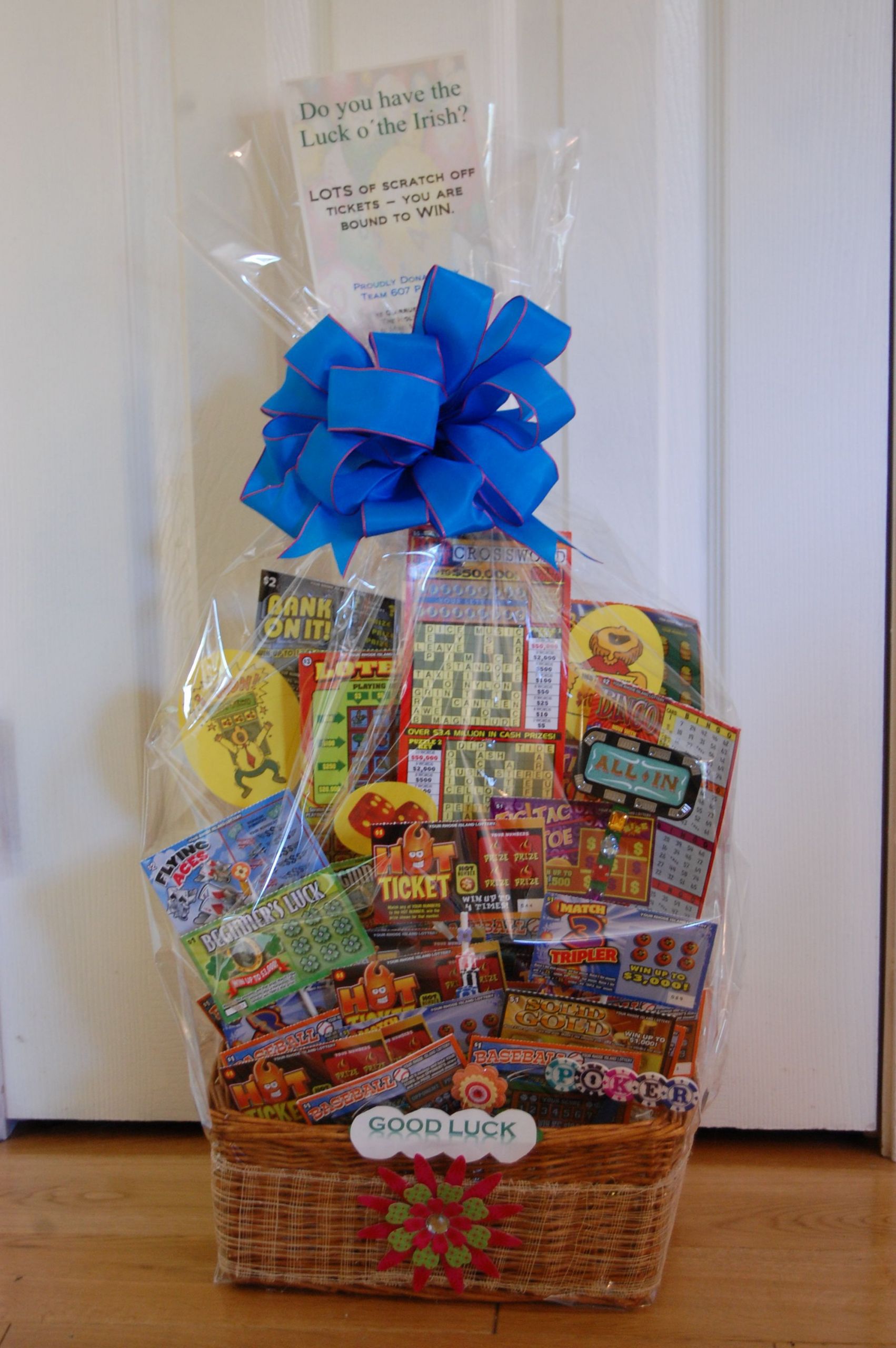 Lottery Gift Basket Ideas
 Lottery t basket Probably spent $25 on lottery tickets