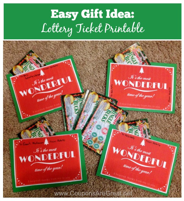 Lottery Ticket Christmas Gift Ideas
 Easy Gift Idea Lottery Ticket Printable for December