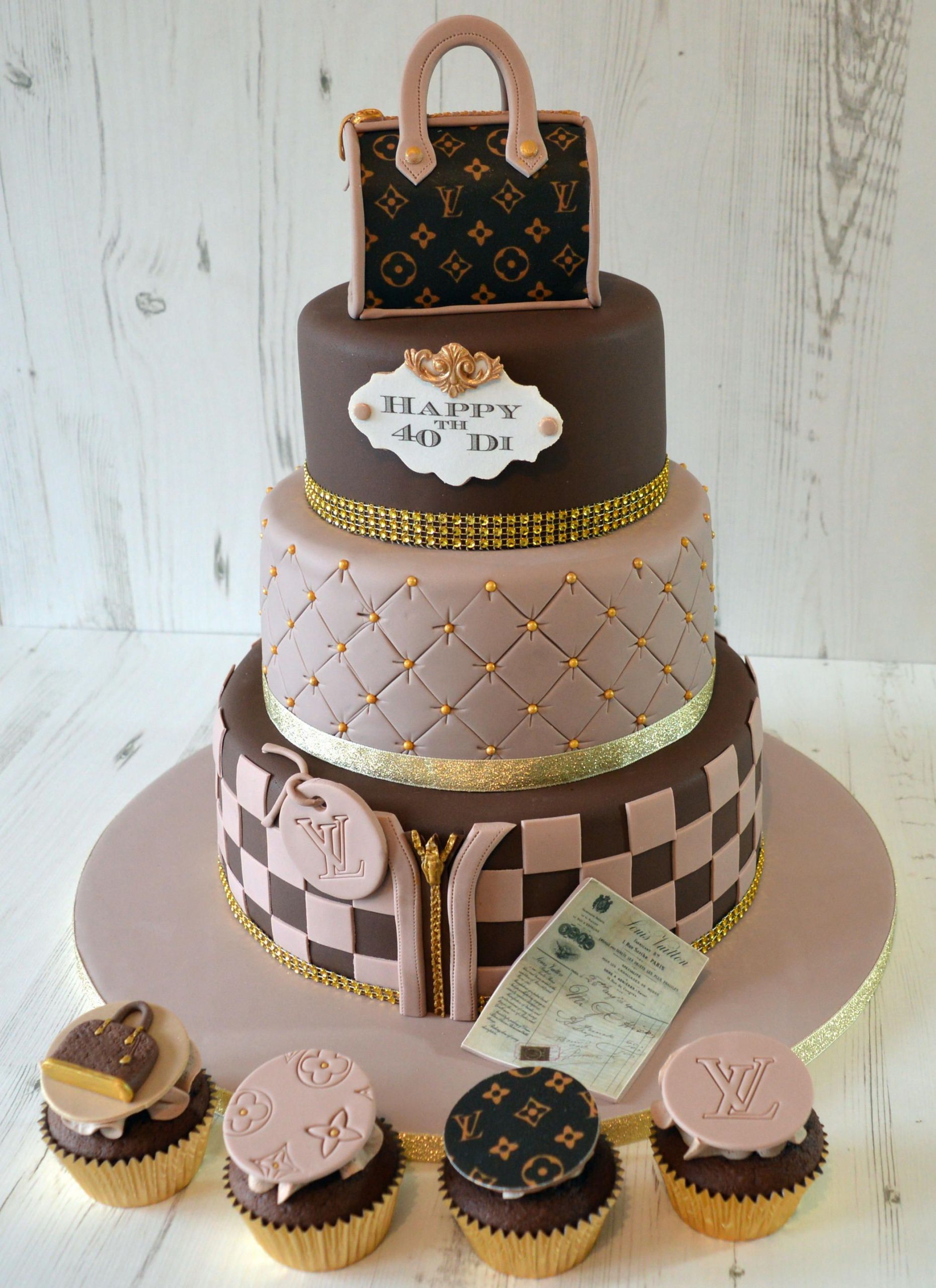 Louis Vuitton Birthday Cakes
 Louis Vuitton Speedy Bag Cake with matching Louis Vuitton