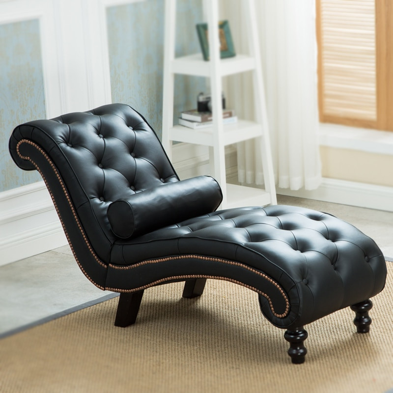 Lounge Chairs For Living Room
 Classic Leather Chaise Lounge Sofa With Pillow Living Room