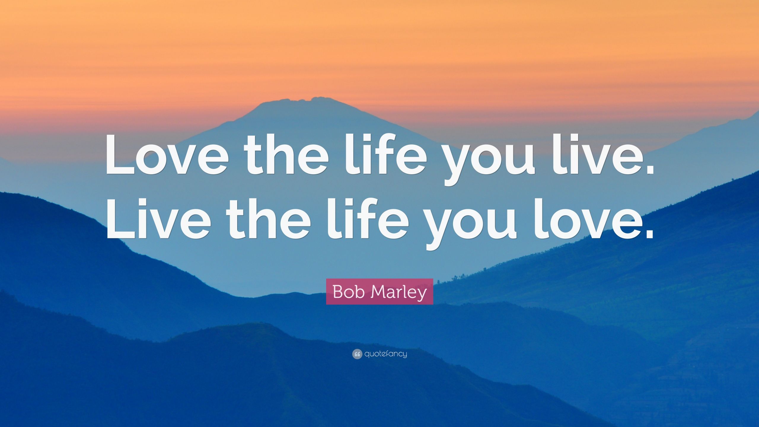 Love The Life You Live Quotes
 Bob Marley Quote “Love the life you live Live the life