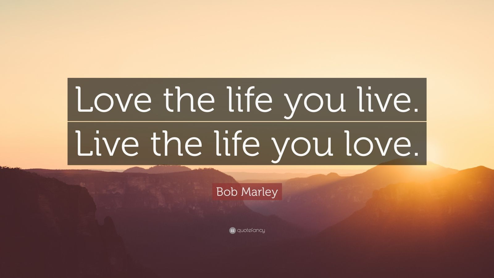 Love The Life You Live Quotes
 Bob Marley Quote “Love the life you live Live the life