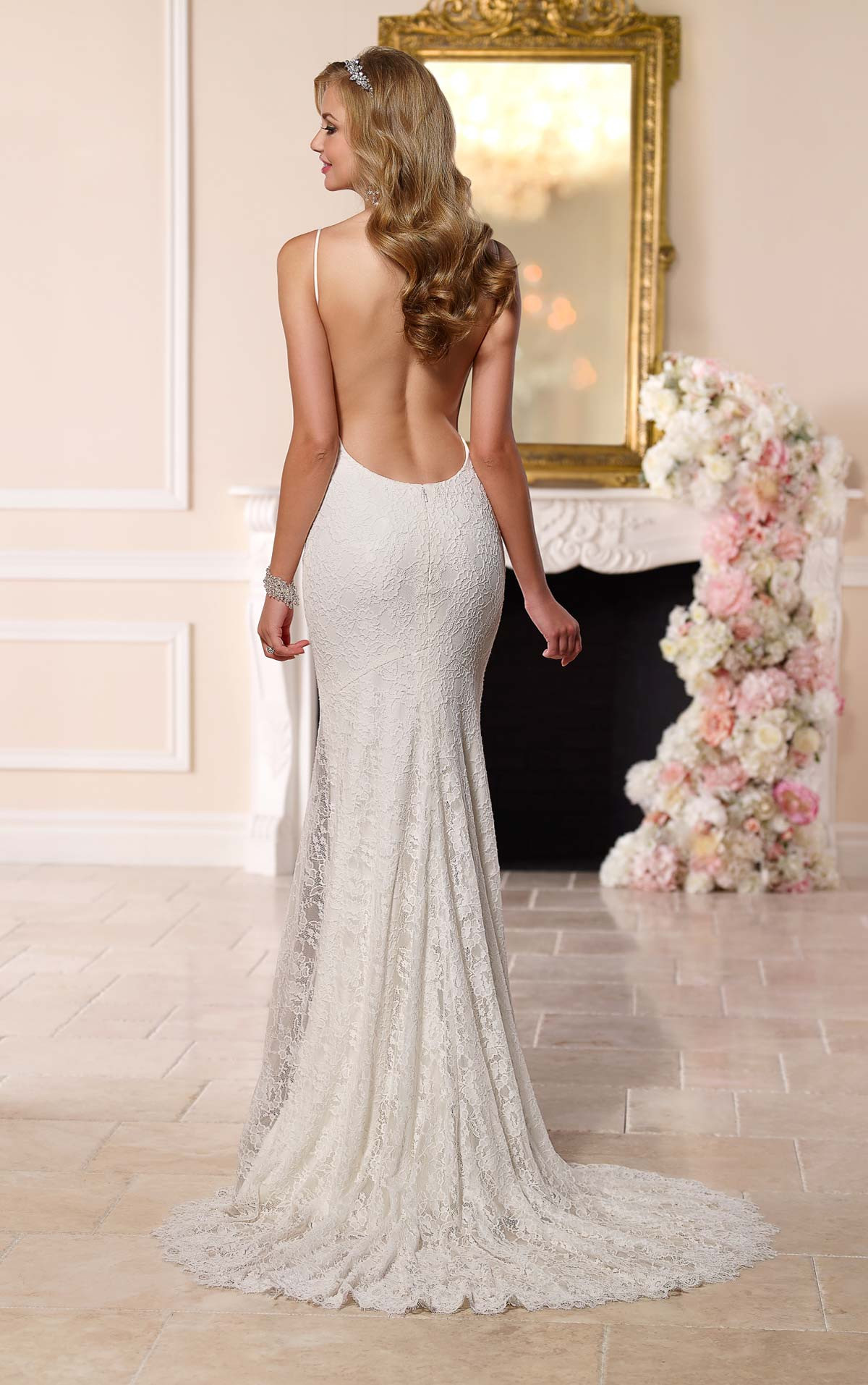 Low Back Wedding Dresses
 Dramatic Low Back Wedding Dress