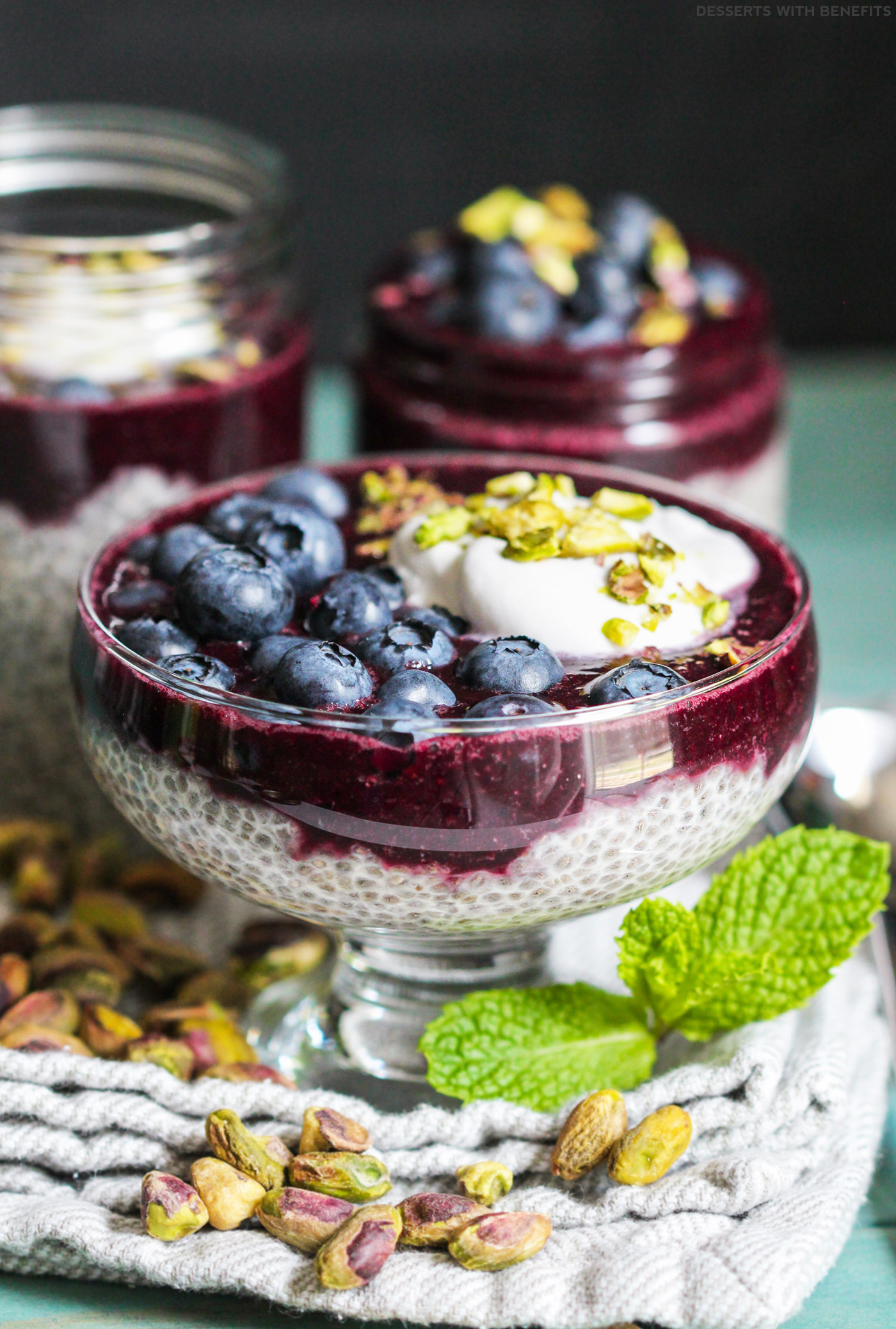 Low Calorie Blueberry Desserts
 Healthy Blueberry Lemon Rosewater Chia Seed Pudding raw