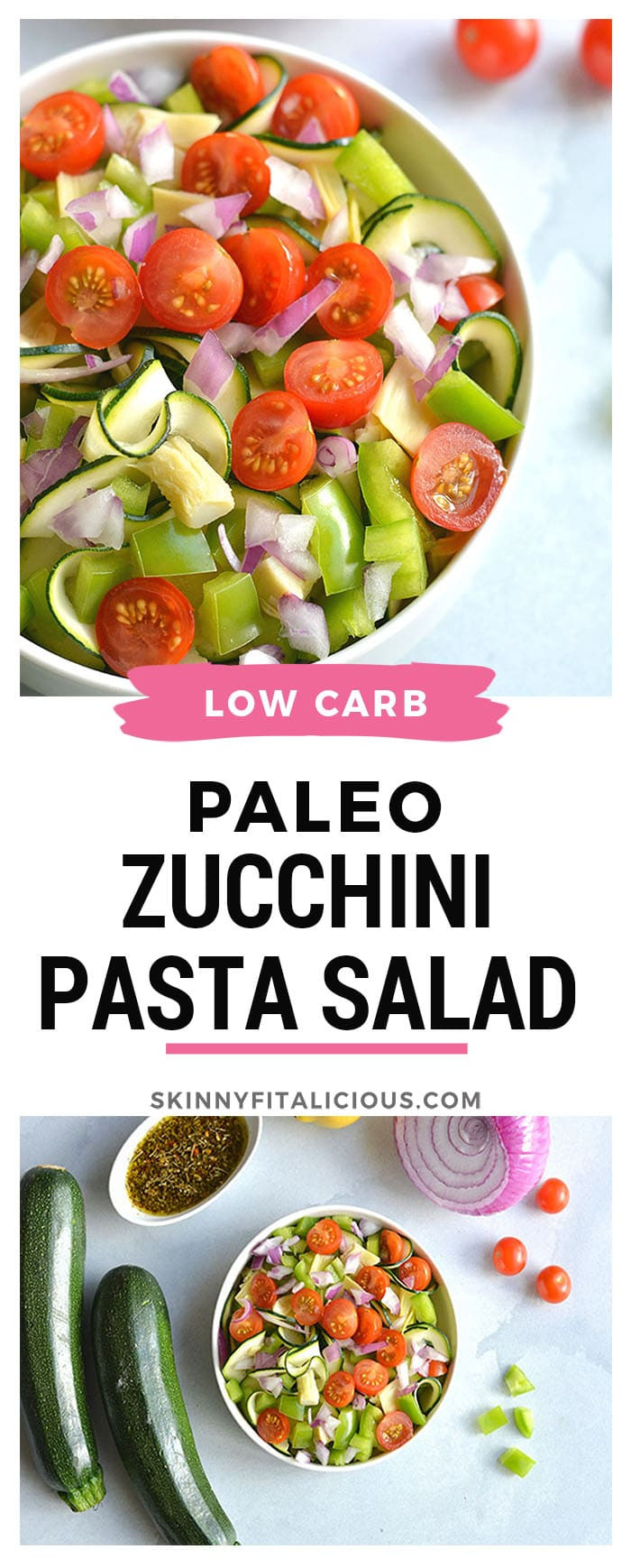 Low Calorie Pasta Salad
 Zucchini Pasta Salad Low Carb Paleo Vegan GF Skinny