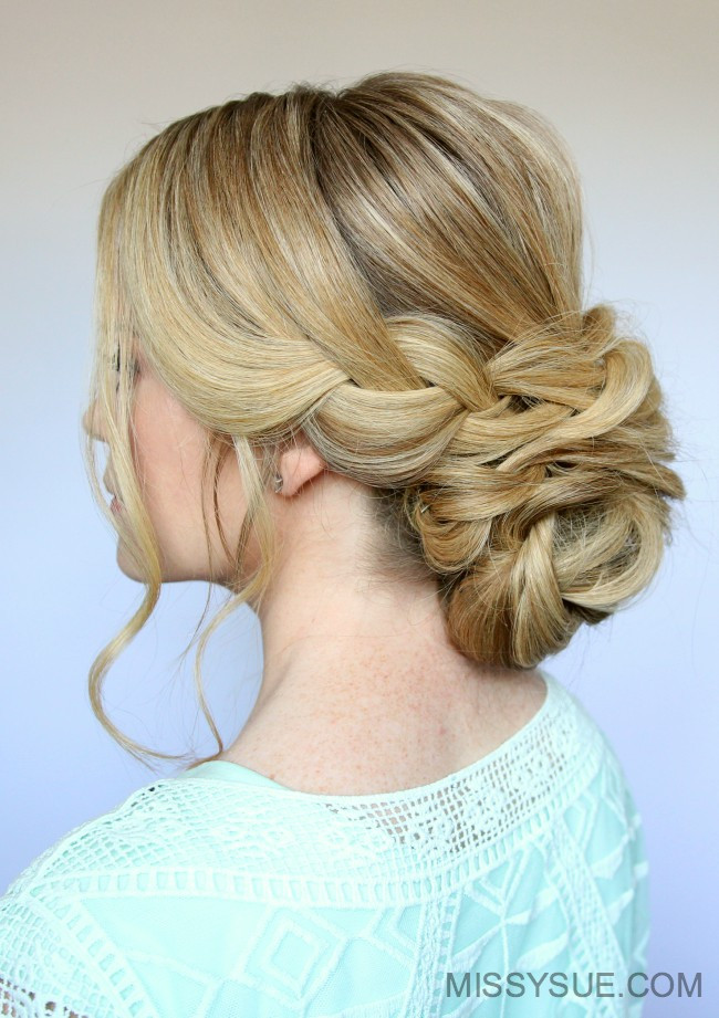 Low Chignon Wedding Hairstyles
 Braid and Low Bun Updo