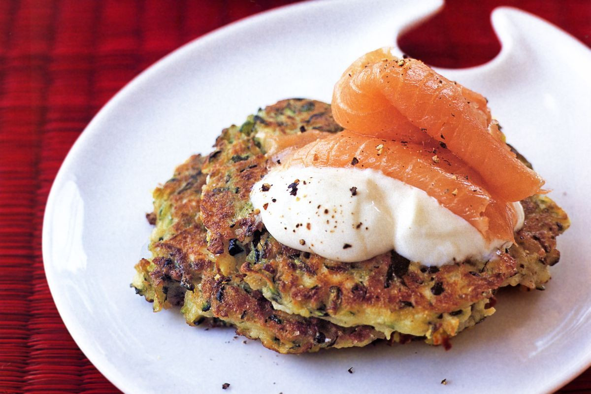Low Cholesterol Salmon Recipes
 Zucchini fritters with sour cream and smoked salmon