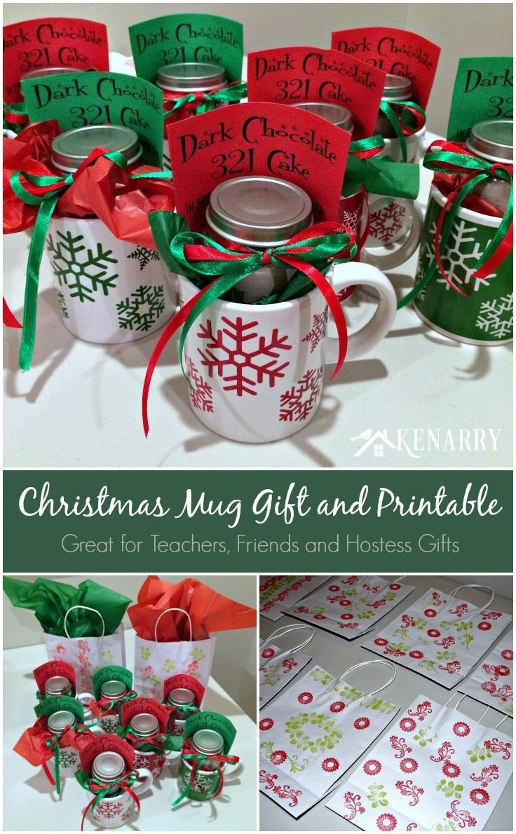 Low Cost Christmas Gift Ideas
 Christmas Mug Teacher Gift with Free Printable